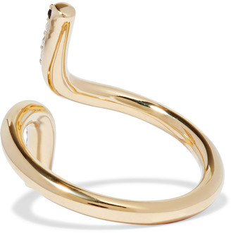Elizabeth and James Klint gold-tone crystal ring