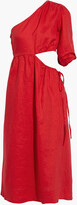 Thumbnail for your product : Nicholas Crissa one-shoulder cutout linen midi dress