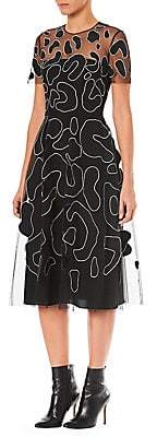 Carolina Herrera Women's Leopard Illusion A-Line Dress