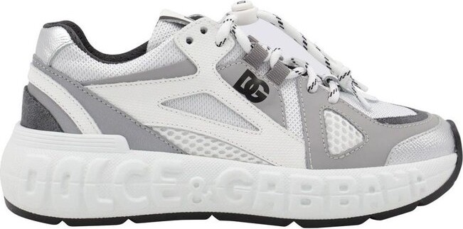 Dolce & Gabbana Kids Logo Embossed Lace-Up Sneakers