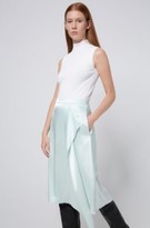 Thumbnail for your product : HUGO BOSS A-line skirt in lustrous fabric with drape front