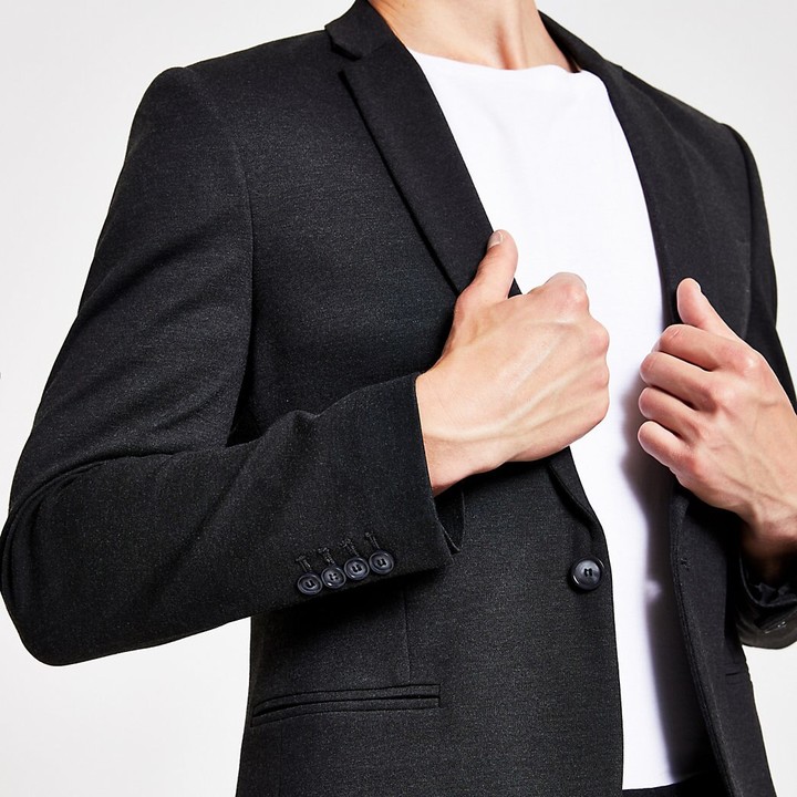 dark grey skinny suit