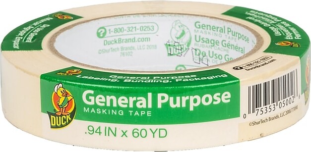 Duck® General Purpose Heavy Duty Masking Tape, 0.94" x 60 yds., Beige (286509)