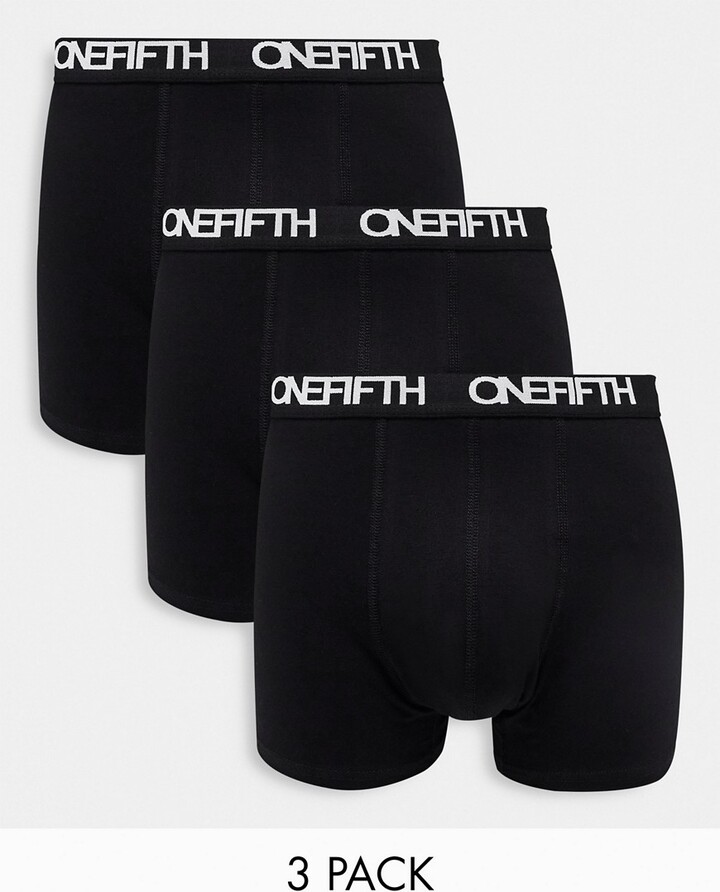 New Look One Fifth 3pack boxers in black ShopStyle