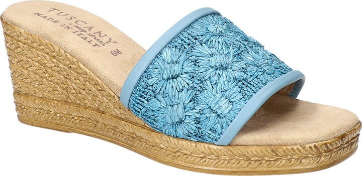 Easy Street Shoes Ricci Espadrille Platform Wedge Slide Sandal