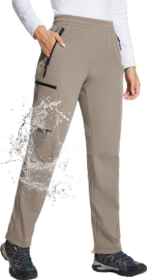Womens Windproof Fleece Pants Women's Fleece Lined Water Resistant