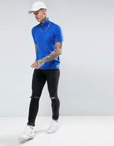 Thumbnail for your product : ASOS Half-Zip Muscle Fit Track Top In Blue