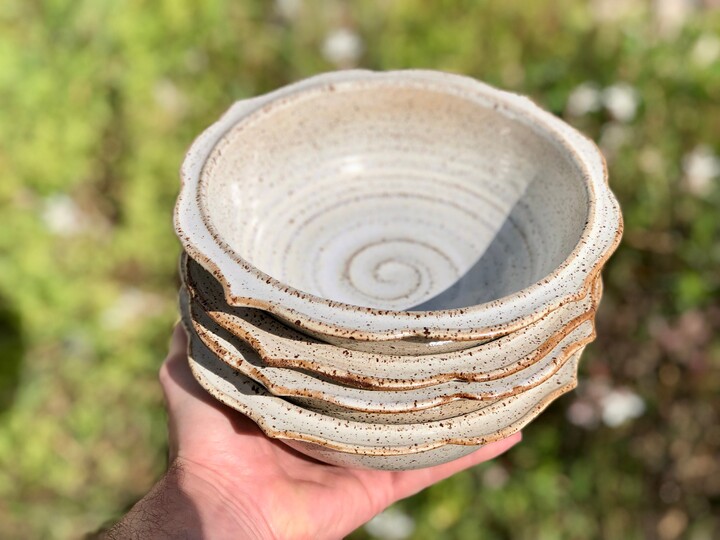 Etsy 4 Ceramic Pottery Bowls. Rustic Vintage Look