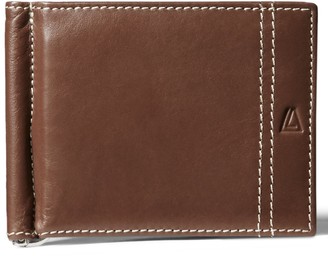Leather Architect Men's 100% Leather Bifold Top Flip RFID Blocking Wallet with Money Clip Cognac