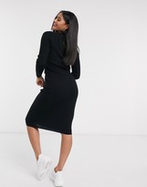 Thumbnail for your product : Brave Soul 2 piece ribbed crop top and midi skirt set in black