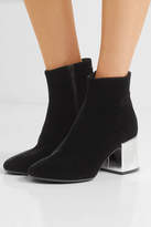 Thumbnail for your product : MM6 MAISON MARGIELA Velvet Ankle Boots - Black