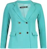 Thumbnail for your product : boohoo Petite Double Breasted Military Blazer