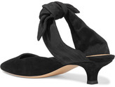 Thumbnail for your product : The Row Coco Suede And Moire Pumps - Black