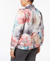 Thumbnail for your product : Alfred Dunner Plus Size Lakeshore Drive Floral-Print Bomber Jacket
