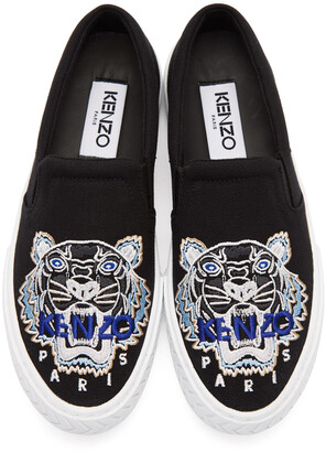 Kenzo Black Tiger K-Skate Slip-On Sneakers
