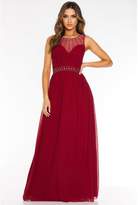 quiz chiffon embellished high neck maxi dress