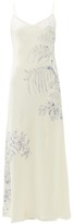 Thumbnail for your product : Carine Gilson Floral-print Silk-satin Slip Dress - White Print