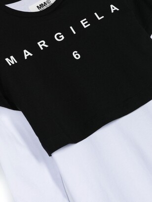 MM6 MAISON MARGIELA Kids Logo Print Layered Dress