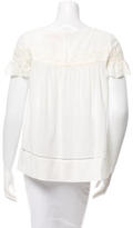Thumbnail for your product : Tory Burch Lace-Trimmed Bateau Neck Top