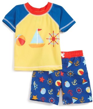 Infant Boy's Sol Swim Beach Fun Two-Piece Rashguard Swimsuit