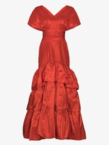 Thumbnail for your product : Johanna Ortiz Orange Written Heart Silk Gown