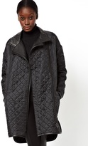 Thumbnail for your product : ASOS Premium Quilted Parka With Leather Look Detail