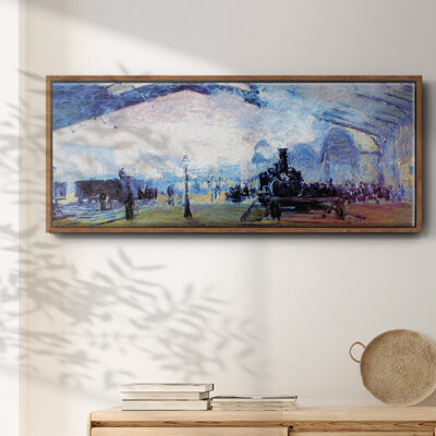 Hokku Designs Saint Lazare Station In Paris By Monet Framed On Canvas Print