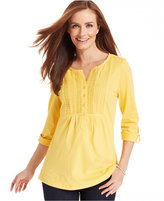 Thumbnail for your product : Charter Club Pintucked Three-Quarter Sleeve Tunic