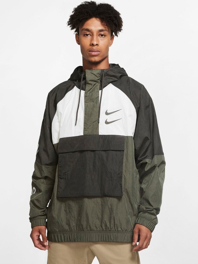 Nike Sportswear Swoosh Woven Jacket Khaki - ShopStyle