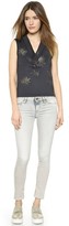 Thumbnail for your product : Cynthia Rowley Bonded V Neck Top