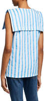 Thumbnail for your product : Escada Striped Sleeveless Raw-Edge Sailor Shirt