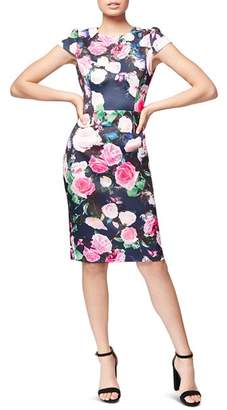 Betsey Johnson Floral-Print Scuba Sheath Dress