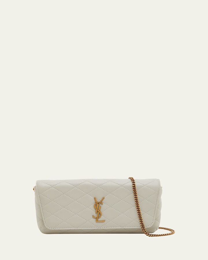Saint Laurent Gaby Phone Holder Crossbody Bag in Quilted Smooth Leather