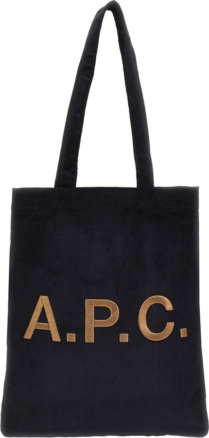 A.P.C. Logo Embroidered Corduroy Tote Bag - ShopStyle