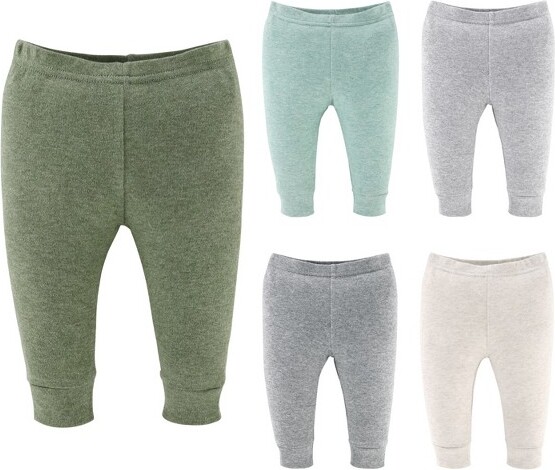 The Peanut Shell ThePeanutshellSoftHeatherNeutralPantsforBabyBoyandGirl,5-PackSet,Multicolored,3-6Months