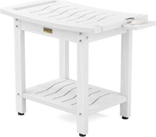HIPS 20.6" W Waterproof Shower Benches Shower Stool Indoor Outdoor Non-Slip Bathroom Chair Seat with Storage Handle Soap Dish