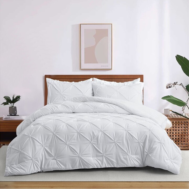 UNIKOME Pinch Pleated Down Alternative Comforter Set