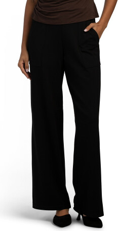 TJMAXX Easy Wide Leg Ponte Pants For Women, Nylon/Spandex/Rayon