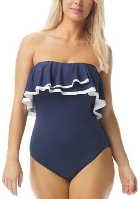 CoCo Reef Contours Ruffled Strapless Tummy-Control One-Piece Swimsuit  Women's Swimsuit - ShopStyle