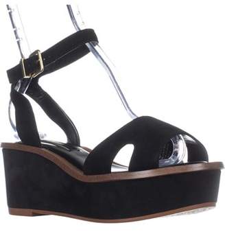Kensie Tray Platform Ankle Strap Sandals, Black