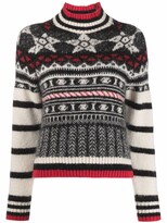 Thumbnail for your product : Ermanno Ermanno Intarsia-Knit Mock-Neck Jumper
