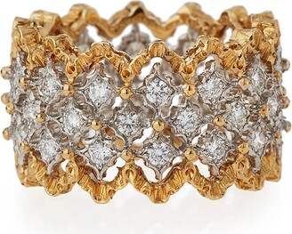 Buccellati Rombi 18K Gold Diamond Ring, 1.02 tdcw, Size 55