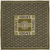 Thumbnail for your product : Versace Khaki Silk Medusa Monogram Scarf