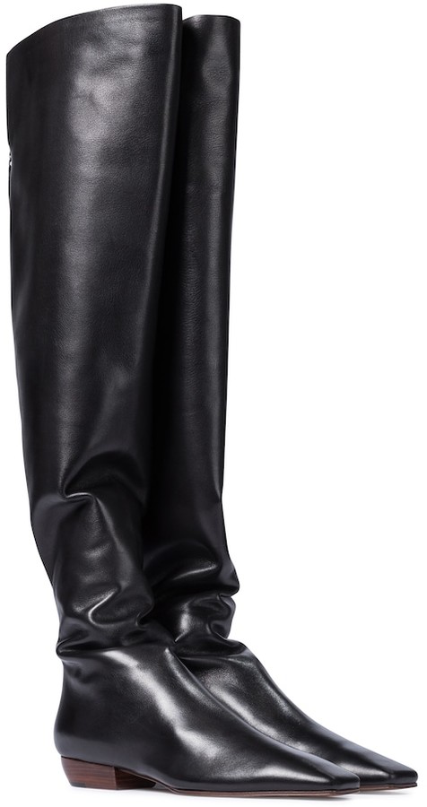The Row Slouch Over-The-Knee Leather Boots - ShopStyle