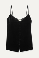 Thumbnail for your product : L'Agence Emiliana Button-detailed Velvet Camisole