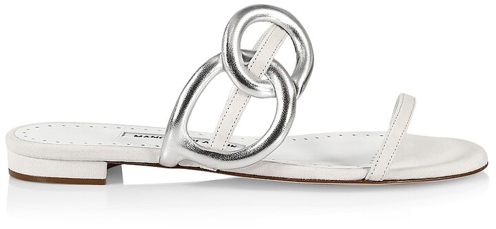 Manolo Blahnik White Women's Sandals | Shop the world's largest 