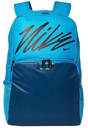 nike blue large logo backpack