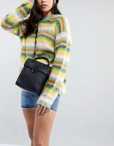 Thumbnail for your product : ASOS Design DESIGN leather push lock lid cross body