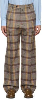 Tartan cotton pants in yellow and blue  GUCCI MX