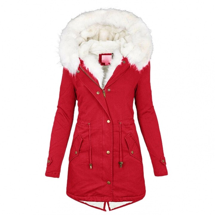 Alueeu Winter-Coats for Women with-Fur-Hood Parka-Jacket-Women Long: Winter  Jackets for Women Plus Size Thicken Puffer Coat - ShopStyle
